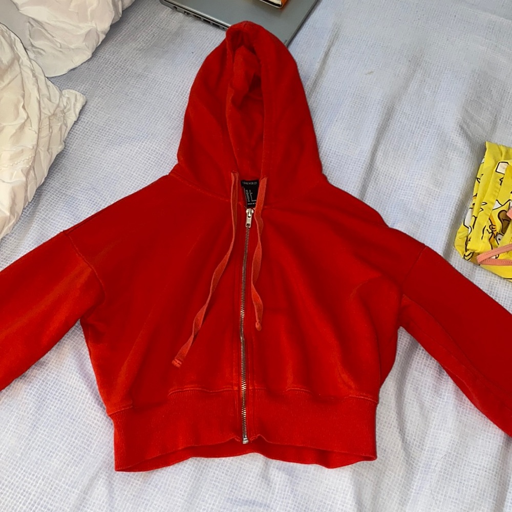 Cropped red sweater in size small